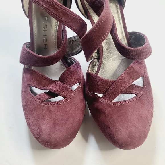 Marc Fisher Suzy Purple Strappy Mary Jane Pump High Heel 6 1/2 - Picture 10 of 16